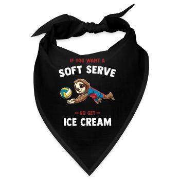 Lustiger Volleyball Soft Serve - Lustiges Faultier - Bandana - Schwarz - Vorne