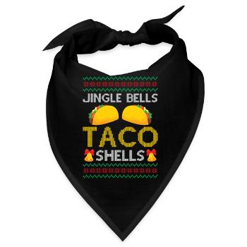 Tacos - Jingle Bells Taco Shells - Saying Ugly Chr - Bandana - Schwarz - Vorne