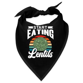 Fang an Linsen zu essen Linsensuppe Linse - Bandana - Schwarz - Vorne