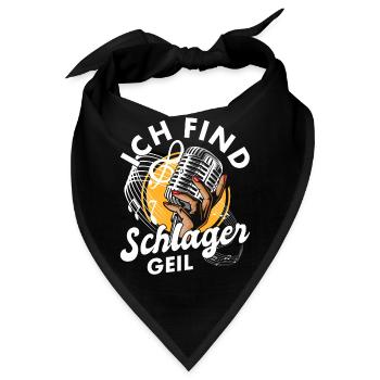 Volksmusik Party Dorffest Ouftit Deutsche Schlager - Bandana - Schwarz - Vorne