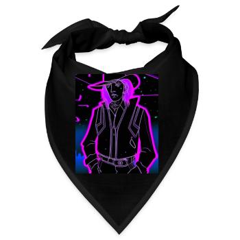 Goth Synthwave Outrun Goth Cowboy - Bandana - Schwarz - Vorne