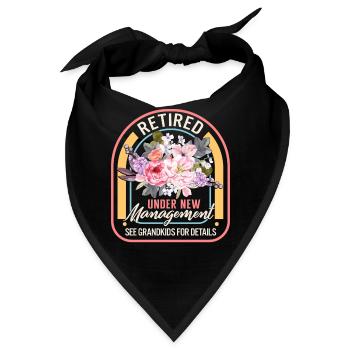 Pensioniert unter neuer Leitung Blumenhemd, lustig - Bandana - Schwarz - Vorne