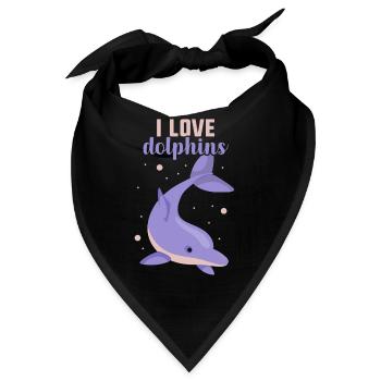 Ich Liebe Delfine Delphin Delphine Delfin - Bandana - Schwarz - Vorne