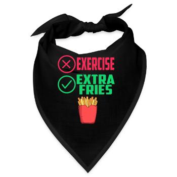 Übung Extra Pommes Exercise Extra Fries Fitness - Bandana - Schwarz - Vorne