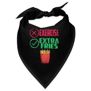 Übung Extra Pommes Exercise Extra Fries Fitness - Bandana - Schwarz - Vorne