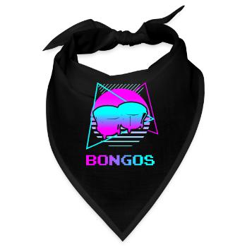Retro Vintage Classic Bongos Player Instrument - Bandana - Schwarz - Vorne