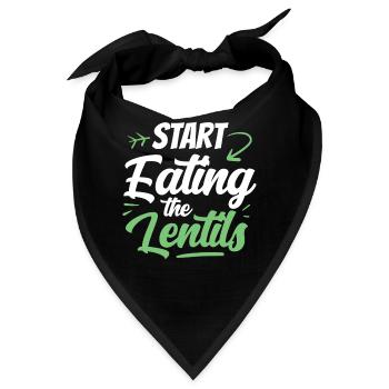 Fang An Die Linsen Zu Essen Linsensuppe Linse - Bandana - Schwarz - Vorne