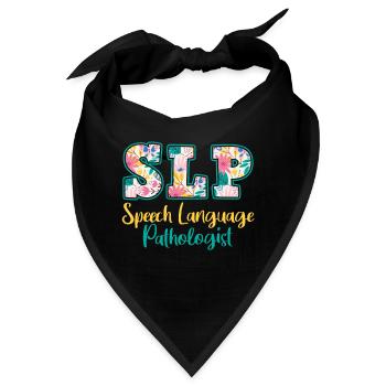 SLP Speech Language Pathologist - Bandana - Schwarz - Vorne
