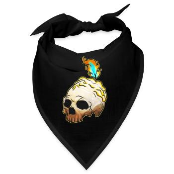 Skull With Burning Candle On Top Esotheric - Bandana - Schwarz - Vorne