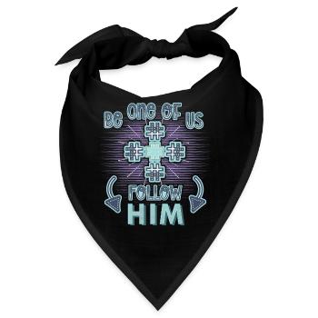Christlicher Spruch Jesus Christus, Kreuz - Bandana - Schwarz - Vorne