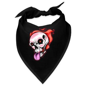 Flaming Skull Tounge Out Halloween - Bandana - Schwarz - Vorne
