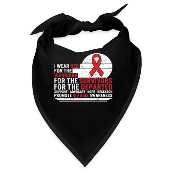 HIV AIDS Awareness Month Shirt, ich trage Rot für - Bandana - Schwarz - Vorne