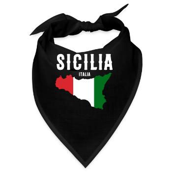 Sizilien flagge Sizilien Palermo Italien - Bandana - Schwarz - Vorne