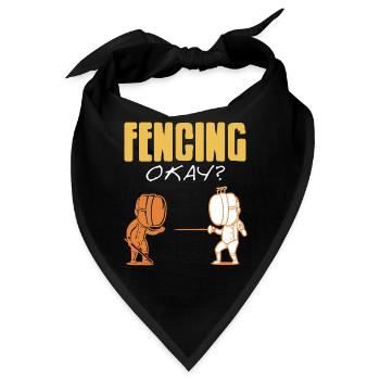 FENCING Okay? Retro Funny Fencing T-Shirt - Bandana - Schwarz - Vorne