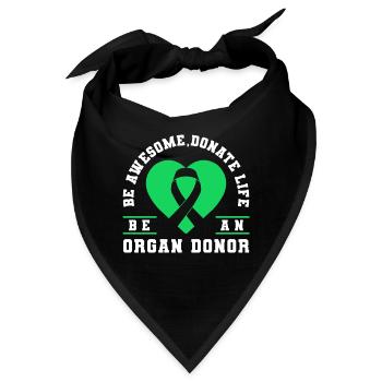 Be Awesome Donate Life Be An Organ Donor Ribbon - Bandana - Schwarz - Vorne