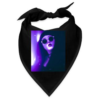 Goth Vaporwave Sexy Goth Girl Mit Dunkler Brille - Bandana - Schwarz - Vorne