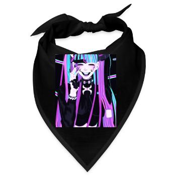 Goth Anime Vaporwave Niedlich Und Unheimlich Goth - Bandana - Schwarz - Vorne