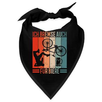 Ich Bremse Auch Für Biere Fahrrad Retro - Bandana - Schwarz - Vorne