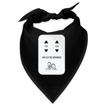 Steckdose Witze Geerdet Strenge Eltern Wortspiele - Bandana - Schwarz - Vorne