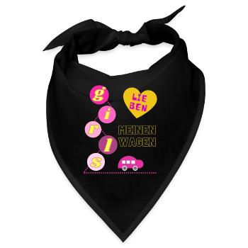 Girls lieben meinen Wagen - Bandana - Schwarz - Vorne