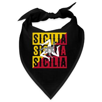 Sizilien flagge Sizilien Palermo Italien - Bandana - Schwarz - Vorne
