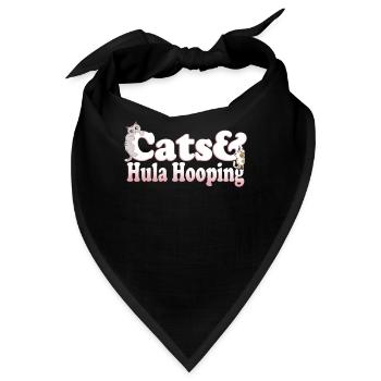 Cute Kawaii Cats And Hula Hooping Women's Cat and - Bandana - Schwarz - Vorne