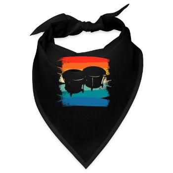 Retro Vintage Classic Bongos Player Instrument - Bandana - Schwarz - Vorne
