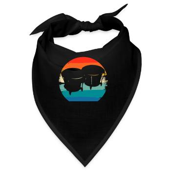 Retro Vintage Classic Bongos Player Instrument - Bandana - Schwarz - Vorne