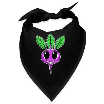 Süße Rote Beete Vegan Veganer Shirt Geschenk - Bandana - Schwarz - Vorne