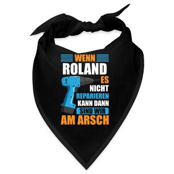Roland Vorname Name Geburtstag Reparieren - Bandana - Schwarz - Vorne