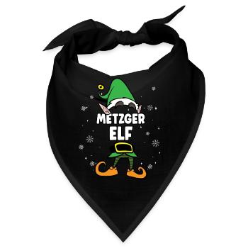 Metzger Elf Partnerlook Weihnachten - Bandana - Schwarz - Vorne