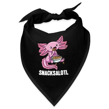 Niedlicher Axolotl Snaxolotl Kawaii Snacksalotl - Bandana - Schwarz - Vorne