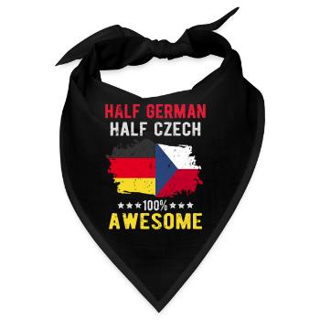 Halb Deutsch Halb Tscheche - Bandana - Schwarz - Vorne