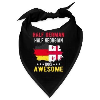 Halb Deutsch Halb Georgier - Bandana - Schwarz - Vorne