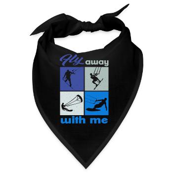 Fly away with me. Lifestyle Vintage Design - Bandana - Schwarz - Vorne