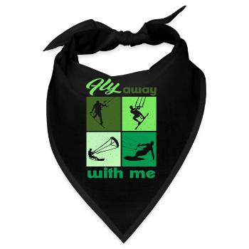 Fly away with me. Lifestyle Vintage Design - Bandana - Schwarz - Vorne