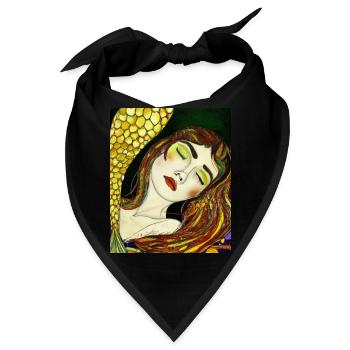Meerjungfrau Portrait Gustav Klimt Style - Bandana - Schwarz - Vorne