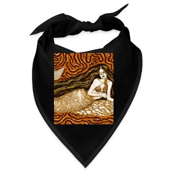 Meerjungfrau Portrait Gustav Klimt Style - Bandana - Schwarz - Vorne