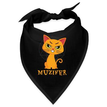 Muzifer Katze Kätzchen Teufel Luzifer - Bandana - Schwarz - Vorne