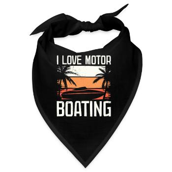 I Love Motor Bootfahren Lustig Bootfahren - Bandana - Schwarz - Vorne