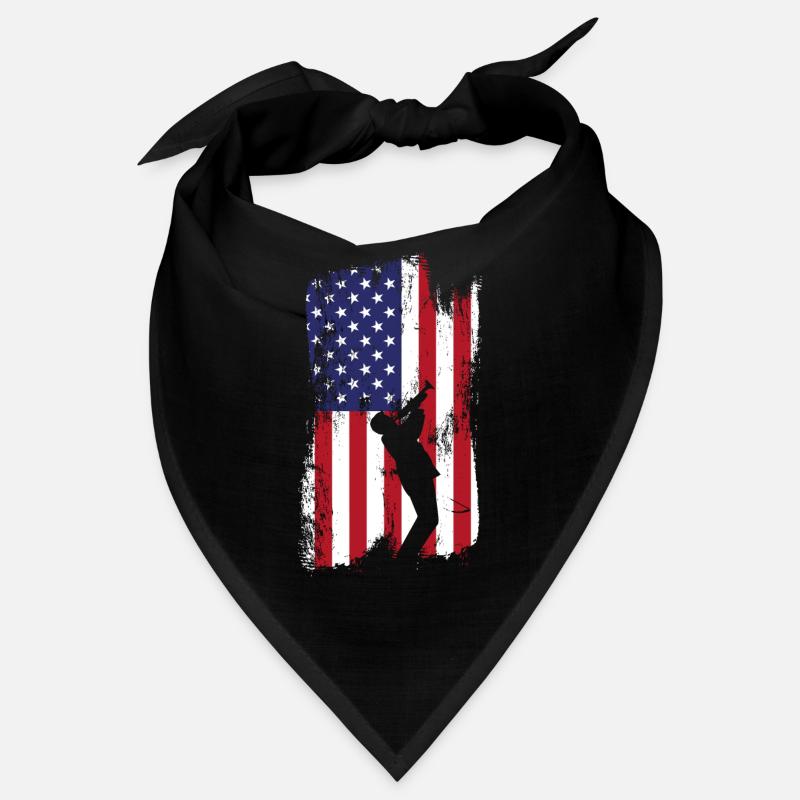 Trompettiste Drapeau américain Bandana