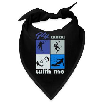 Fly away with me. Lifestyle Vintage Design - Bandana - Schwarz - Vorne