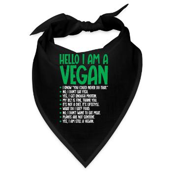 Ich Bin Eine Vegane Vegetarische - Bandana - Schwarz - Vorne