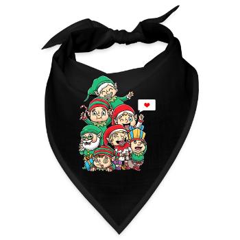 Lustig Weihnachten Elfen Weihnachtself - Bandana - Schwarz - Vorne