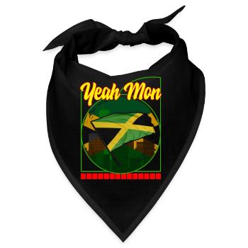 Jamaika Hemd, ja Mon Jamaican Flag Design Tee, - Bandana - Schwarz - Vorne