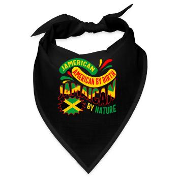 Jamaika Shirt, Jamerican American Jamaican Flag - Bandana - Schwarz - Vorne