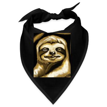 Faultier Portrait Lustig Kubismus Gustav Klimt - Bandana - Schwarz - Vorne