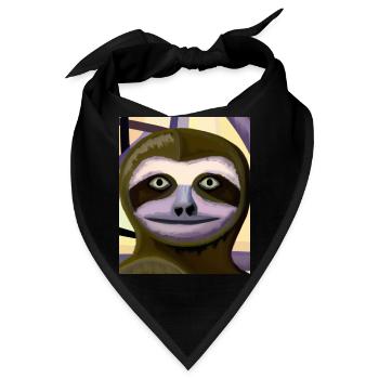 Faultier Portrait Lustig Kubismus - Bandana - Schwarz - Vorne
