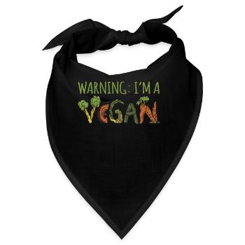 Word Vegetable Vegetarian Warning Vegan - Bandana - Schwarz - Vorne