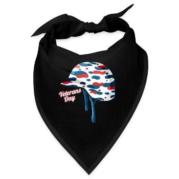 Camouflage Helmet Veterans Day - Bandana - Schwarz - Vorne